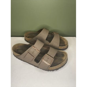 When in size 8 Birkenstock cork sandals brown color leather